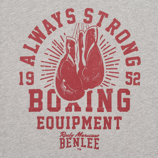 BENLEE T-Shirt meliertem Grau mit rotem „Boxing Equipment“-Print und Handschuhmotiv