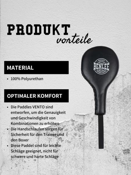 Schwarzes Boxpaddel mit BENLEE Logo und langem Griff