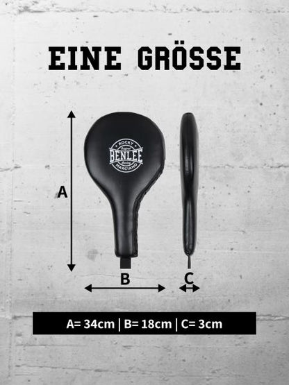 Schwarzes Boxpaddel mit BENLEE Logo, Größenmaß A/B/C