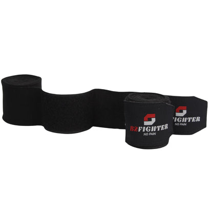 Schwarze Boxbandagen mit B2FIGHTER Logo und Schriftzug „NO PAIN“