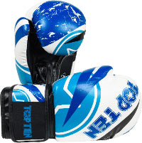 TOPTEN Urban Arts Boxhandschuhe mit Farbexplosion Design für Kampfsport in blau-weiss
